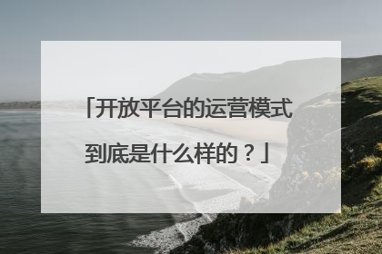 开放平台的运营模式到底是什么样的?