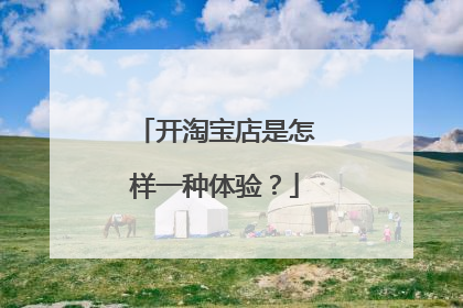 开淘宝店是怎样一种体验?