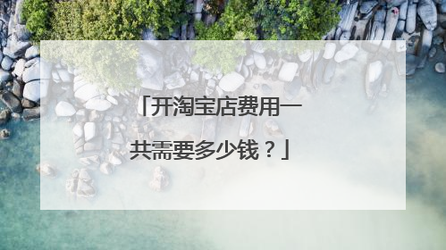 开淘宝店费用一共需要多少钱?