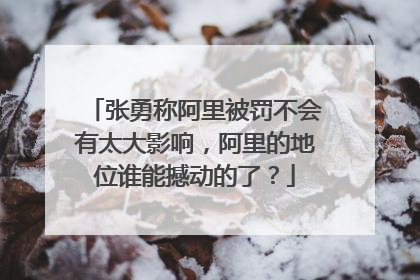 张勇称阿里被罚不会有太大影响，阿里的地位谁能撼动的了？
