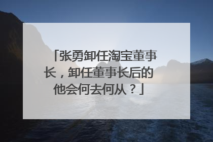 张勇卸任淘宝董事长，卸任董事长后的他会何去何从？