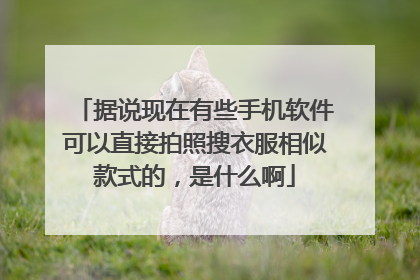 据说现在有些手机软件可以直接拍照搜衣服相似款式的,是什么啊