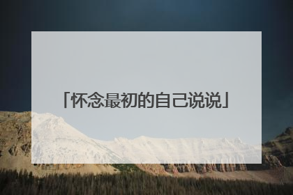 怀念最初的自己说说