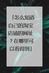 怎么知道自己的淘宝店铺的网址？在哪里可以看得到