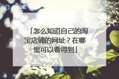 怎么知道自己的淘宝店铺的网址?在哪里可以看得到