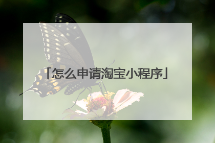 怎么申请淘宝小程序