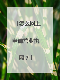 怎么网上申请营业执照?