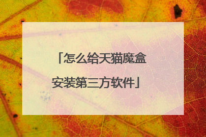 怎么给天猫魔盒安装第三方软件