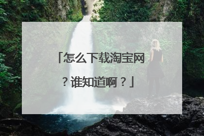 怎么下载淘宝网?谁知道啊?
