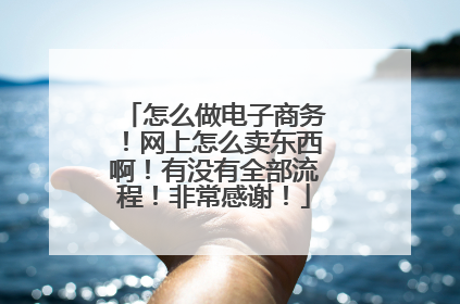 怎么做电子商务！网上怎么卖东西啊！有没有全部流程！非常感谢！