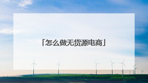 怎么做无货源电商