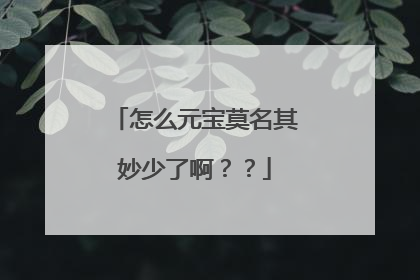 怎么元宝莫名其妙少了啊??