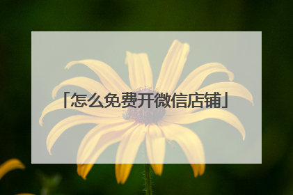 怎么免费开微信店铺