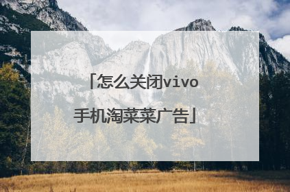 怎么关闭vivo手机淘菜菜广告