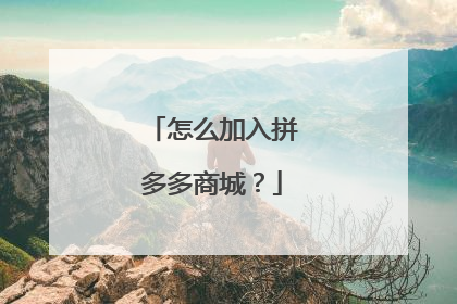 怎么加入拼多多商城?