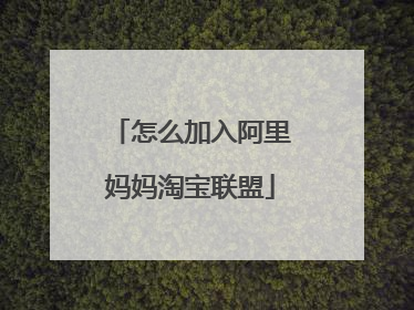 怎么加入阿里妈妈淘宝联盟