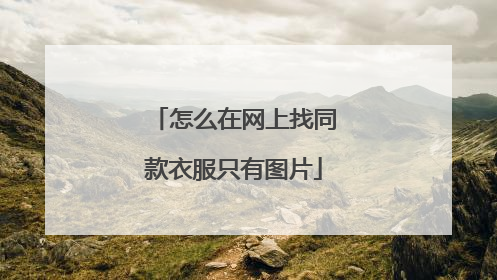 怎么在网上找同款衣服只有图片