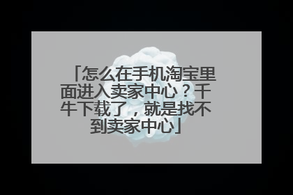 怎么在手机淘宝里面进入卖家中心？千牛下载了，就是找不到卖家中心