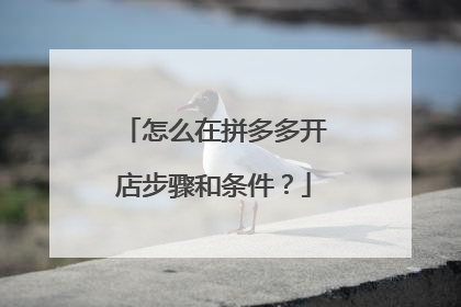 怎么在拼多多开店步骤和条件？