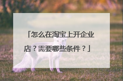 怎么在淘宝上开企业店？需要哪些条件？
