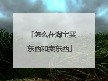 怎么在淘宝买东西和卖东西