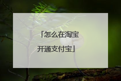 怎么在淘宝开通支付宝