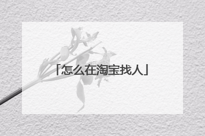 怎么在淘宝找人