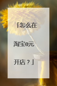 怎么在淘宝0元开店?