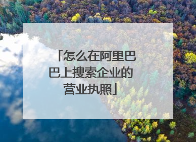 怎么在阿里巴巴上搜索企业的营业执照