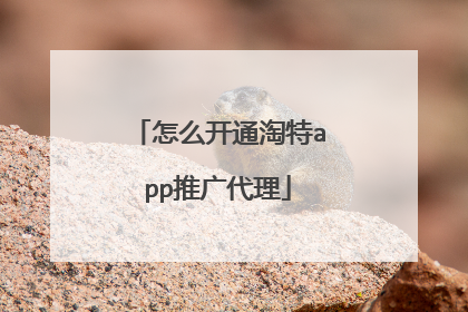 怎么开通淘特app推广代理