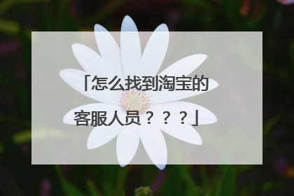 怎么找到淘宝的客服人员???