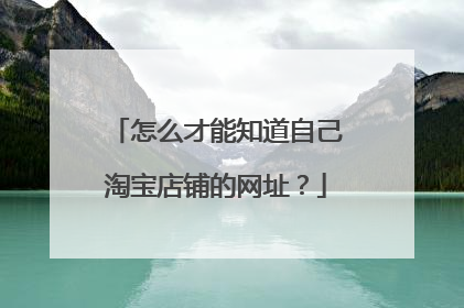 怎么才能知道自己淘宝店铺的网址?