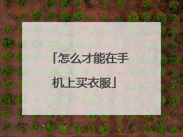怎么才能在手机上买衣服