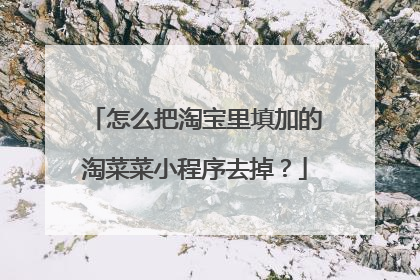 怎么把淘宝里填加的淘菜菜小程序去掉?