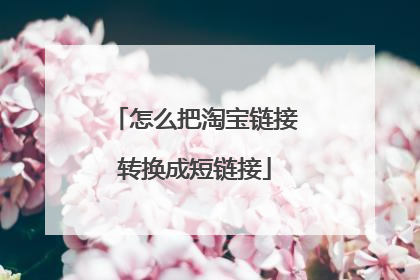 怎么把淘宝链接转换成短链接