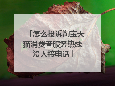 怎么投诉淘宝天猫消费者服务热线没人接电话