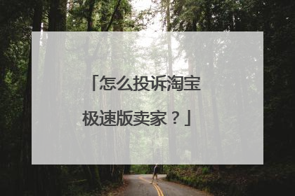 怎么投诉淘宝极速版卖家?