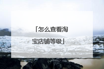 怎么查看淘宝店铺等级