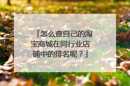 怎么查自己的淘宝商城在同行业店铺中的排名呢?
