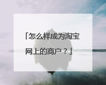 怎么样成为淘宝网上的商户?
