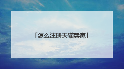 怎么注册天猫卖家