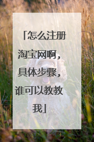 怎么注册淘宝网啊,具体步骤,谁可以教教我