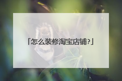 怎么装修淘宝店铺?
