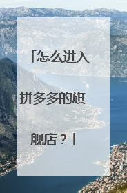 怎么进入拼多多的旗舰店?