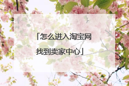 怎么进入淘宝网找到卖家中心