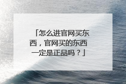 怎么进官网买东西，官网买的东西一定是正品吗？