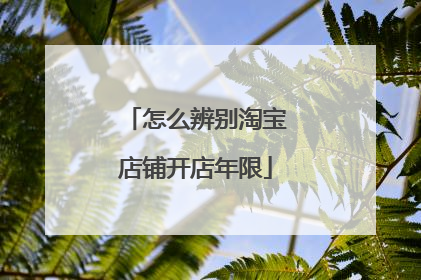 怎么辨别淘宝店铺开店年限
