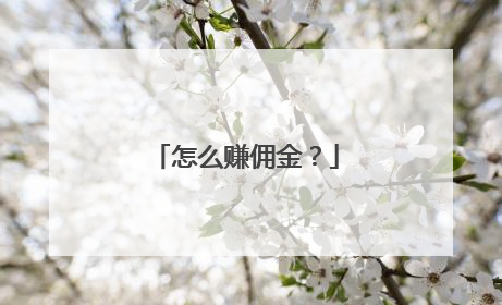 怎么赚佣金?