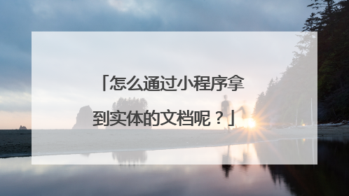 怎么通过小程序拿到实体的文档呢?