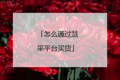 怎么通过慧采平台买货